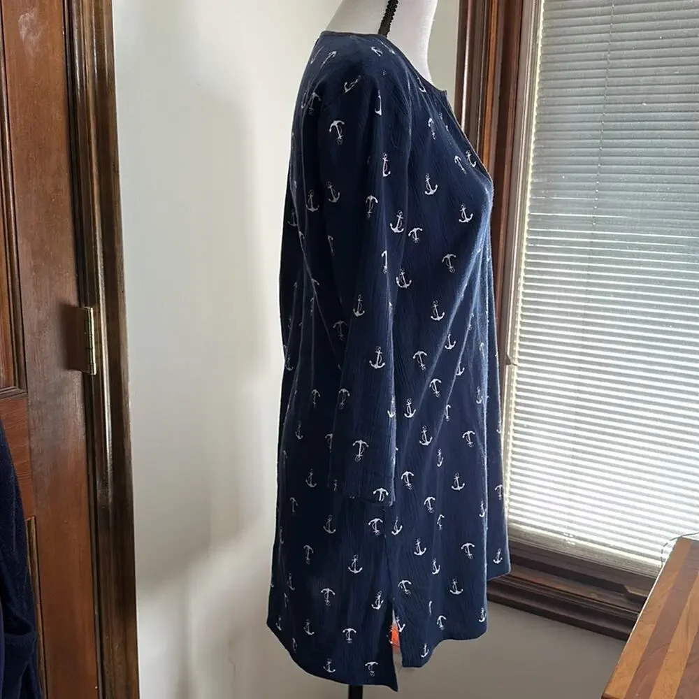 J. Crew | Navy Anchor Cover- up Dress/Tunic Size S
